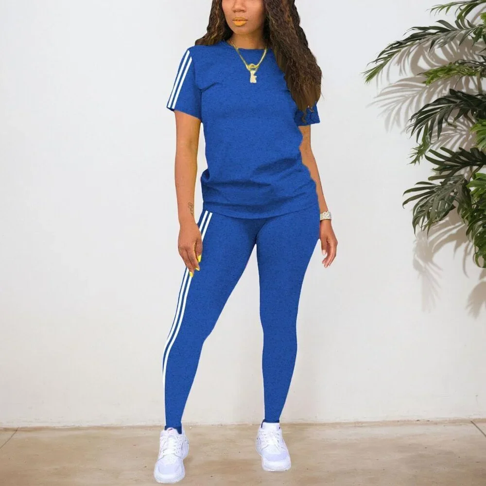 Stylish Women's Blue Two-Piece Casual Set - Comfort Meets Elegance Size S